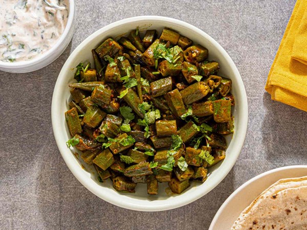 Okra with tamarind and jaggery