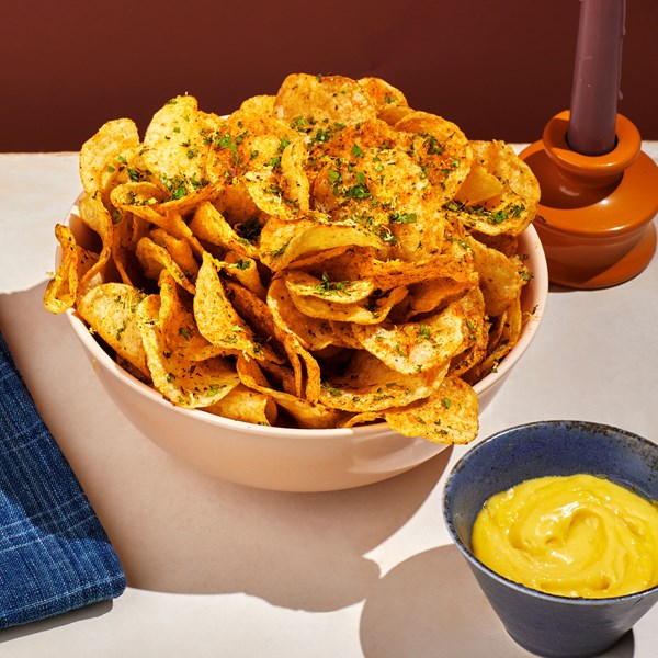 Old Bay chips with lemon mayo
