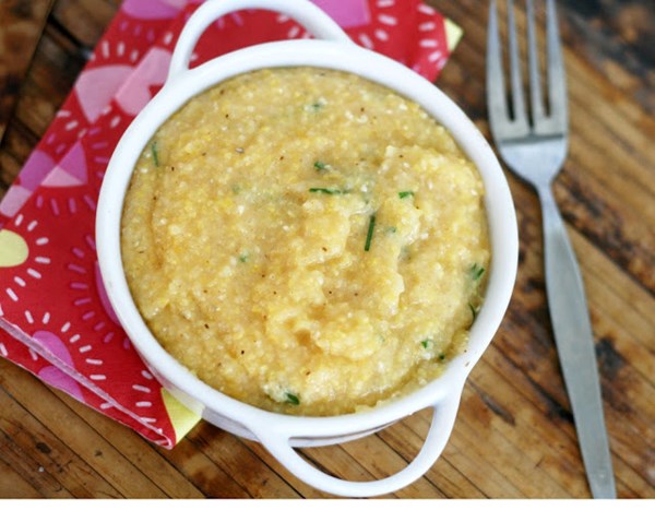 Old Bay chive cheese grits