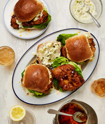 Old Bay fish sandwich with cheat's tartare