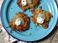 Old Bay potato latkes