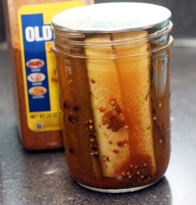 Old Bay zucchini pickles