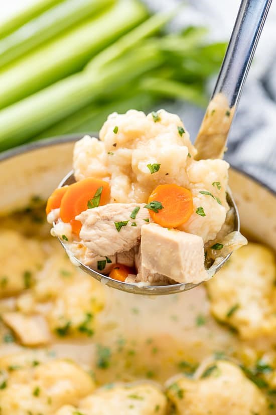 Old-fashioned chicken and dumplings