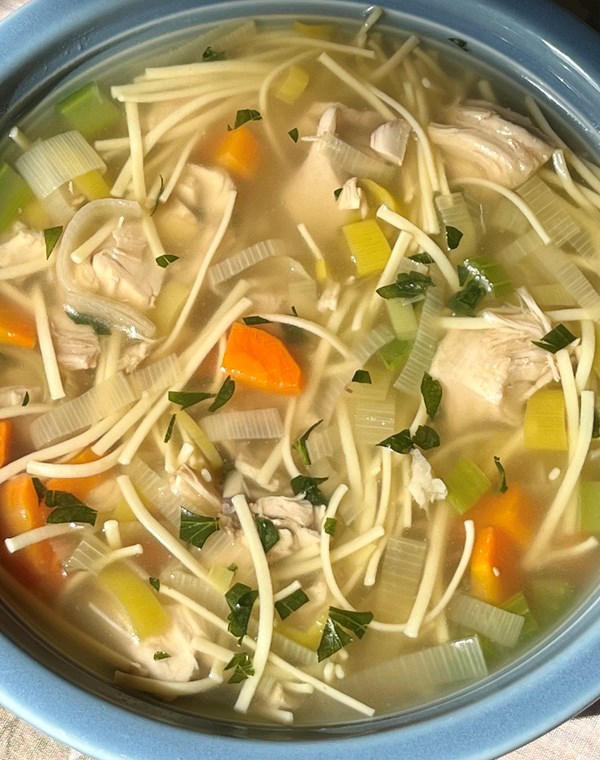 Old-fashioned chicken noodle soup