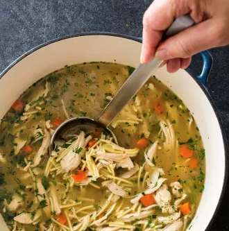 Old-fashioned chicken noodle soup
