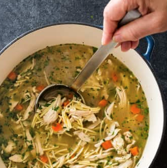 Old-fashioned chicken noodle soup