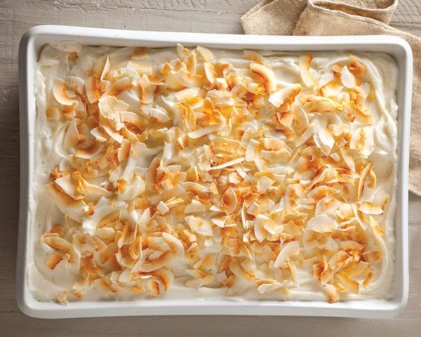 Old-fashioned coconut sheet cake