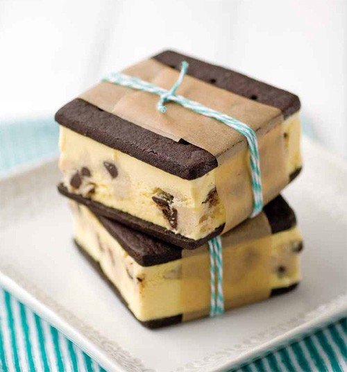 Old-fashioned cookie dough ice cream sandwiches