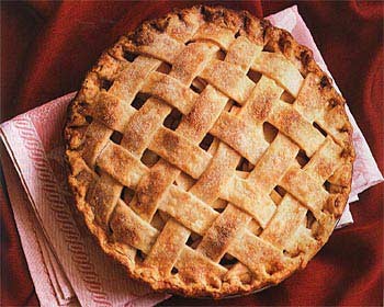 Old-fashioned lattice-top apple pie