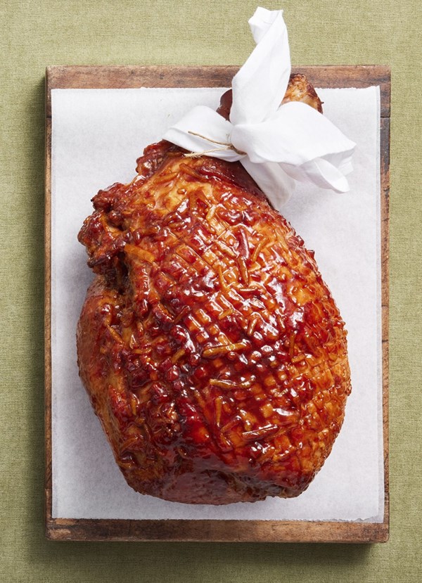 Old smoky glazed ham