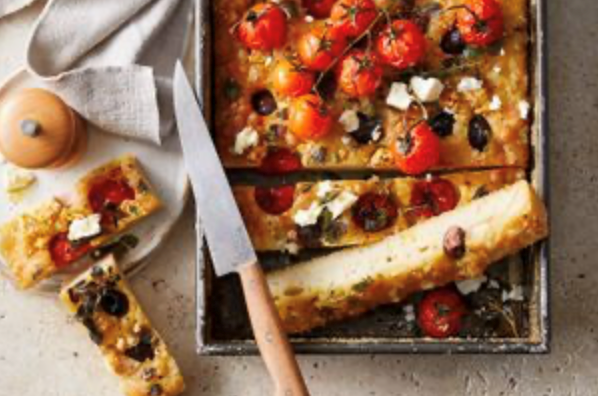 Olive and feta brine focaccia