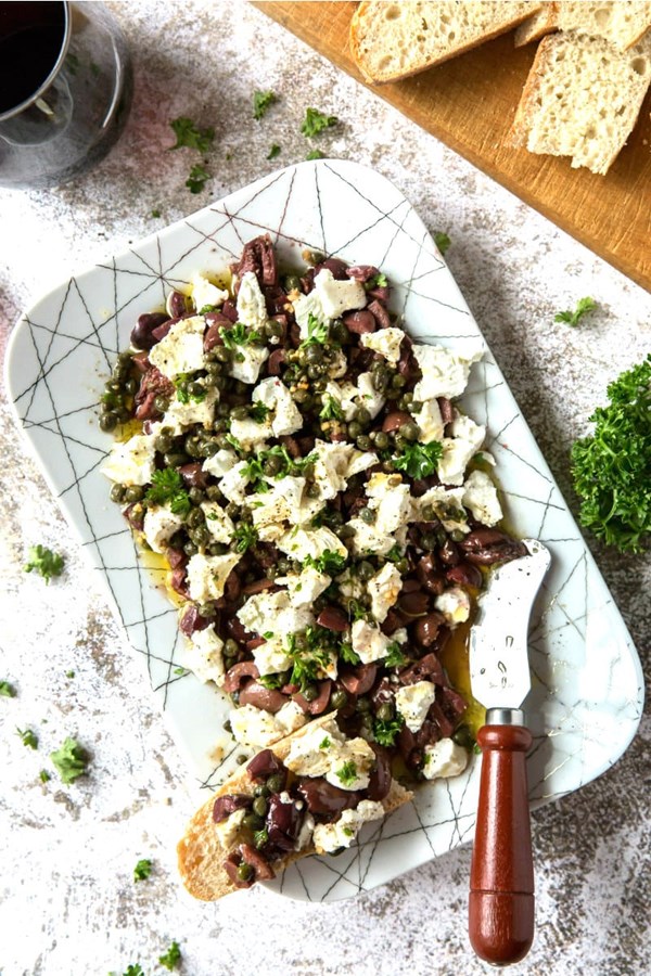 Olive and goat cheese spread