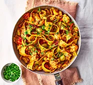 Olive, cauliflower & harissa pasta