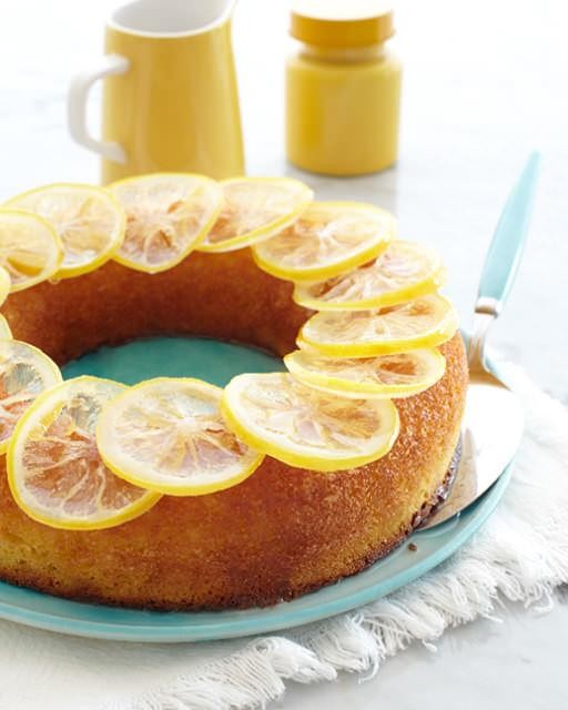 Olive oil & lemon cake with candied lemons