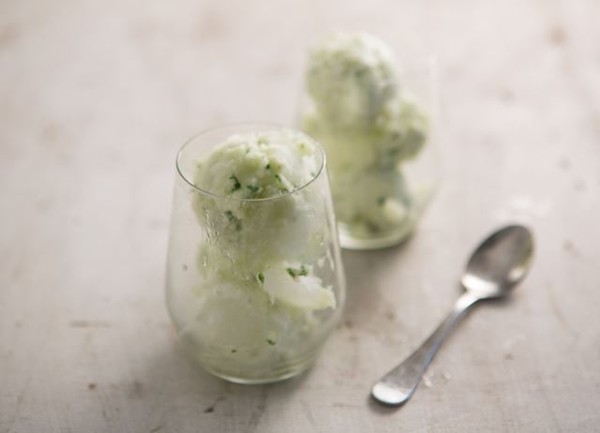 Olive oil and lemon verbena sorbet