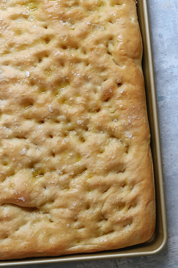 Olive oil and sea salt focaccia