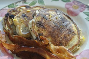 Olive oil dark chocolate pancakes