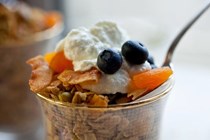 Olive oil granola with dried apricots and pistachios