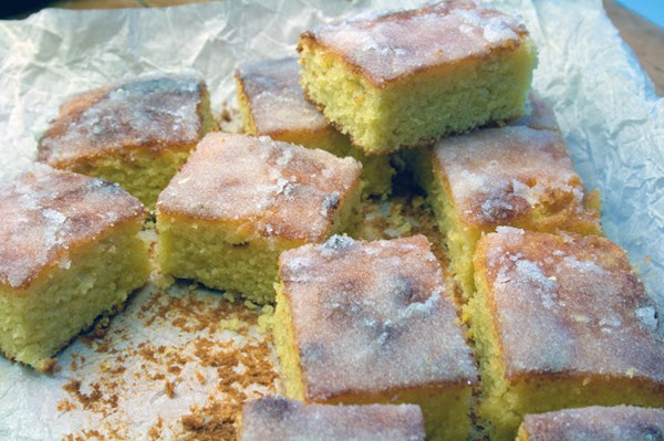 Olive oil lemon and ground almond traybake