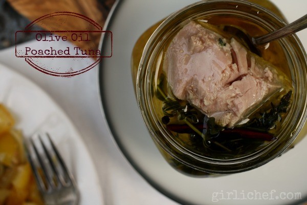 Olive oil poached tuna
