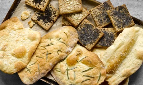 Olive oil polenta crackers