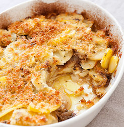Olive oil potato gratin