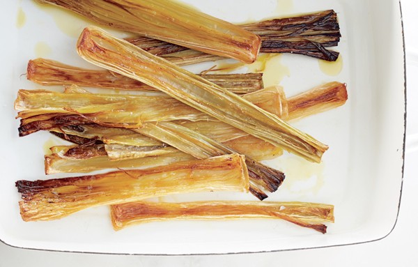 Olive oil-roasted leeks