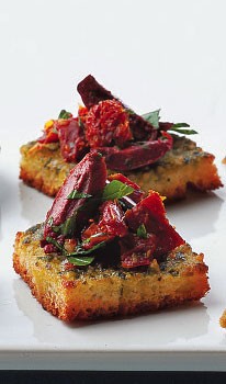 Olive tomato squares