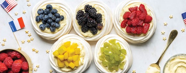 Olympic ring meringue nests