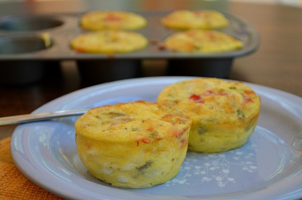 On-the-go egg muffins with chiles and cheese