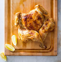 One-hour broiled chicken and pan sauce