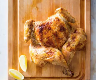 One-hour broiled chicken and pan sauce