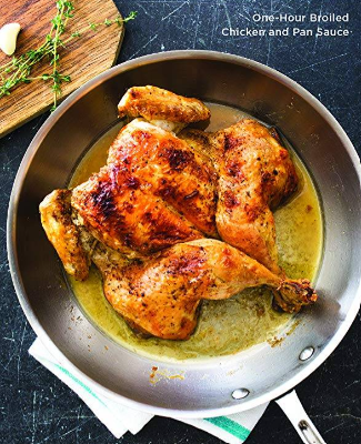 One-hour broiled chicken and pan sauce