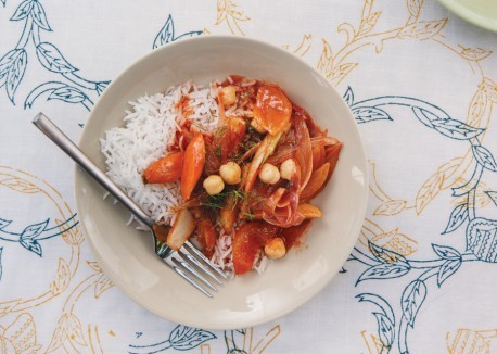 One-of-each vegetable and rice bowl