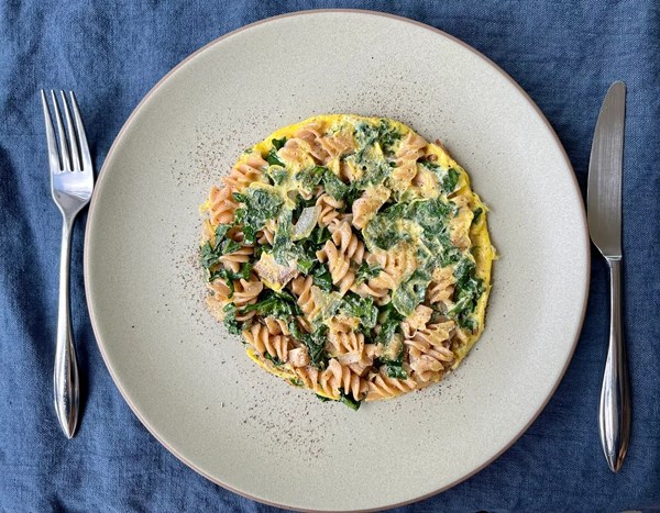One-of-everything pasta frittata for one
