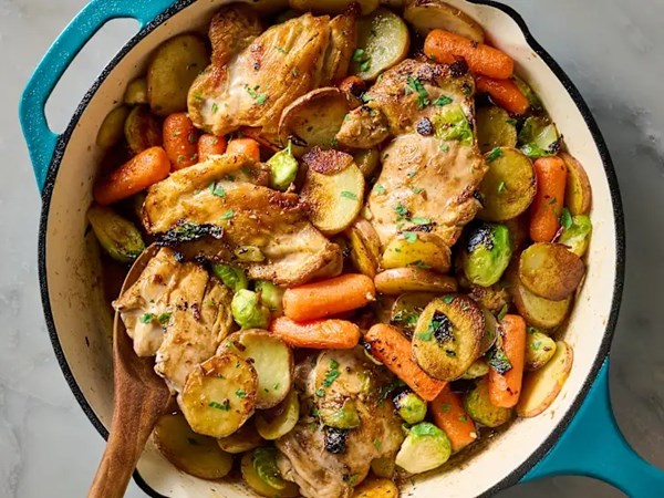One-pan balsamic glazed chicken and vegetables