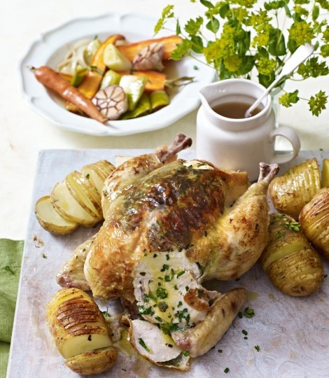 One-pan chicken with spring vegetables