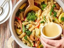 One-pan creamy pasta with broccolini