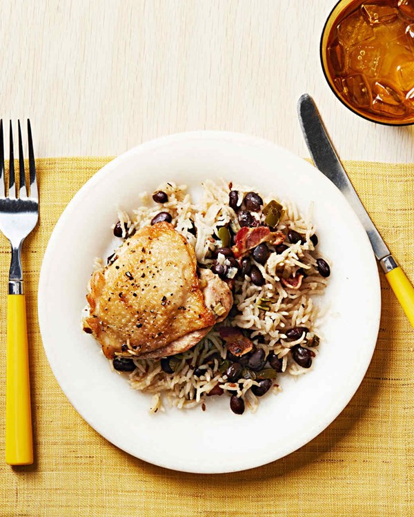 One-pan Cuban chicken with rice and beans