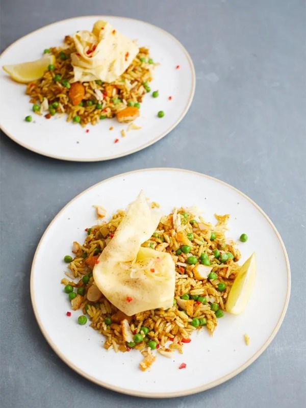 One-pan kedgeree with kippers, peas & warming spices