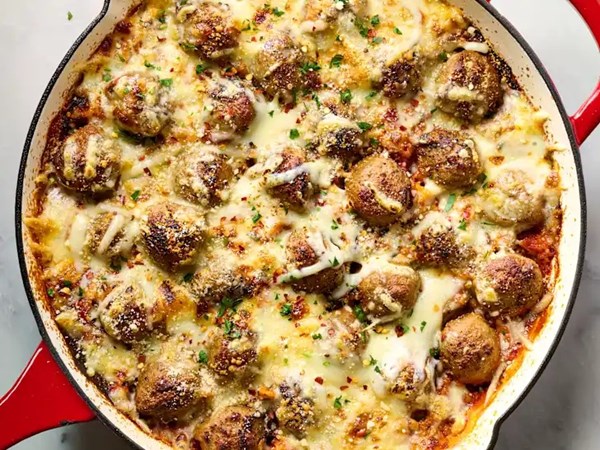 One-pan meatballs & rice