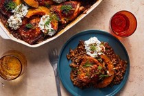 One-pan paprika chicken with lentils, squash and daqa