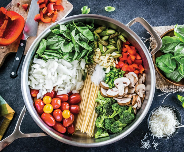 One-pan pasta primavera
