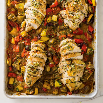 One-pan ratatouille with chicken