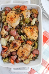 One-pan roast chicken with root vegetables