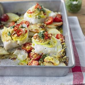 One-pan roast herby fish