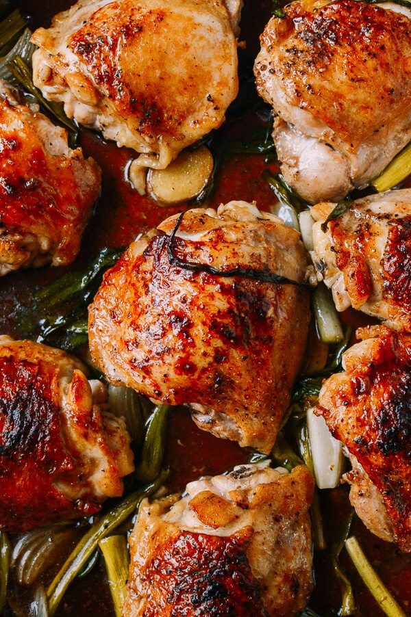 One-pan roasted chicken in oyster sauce