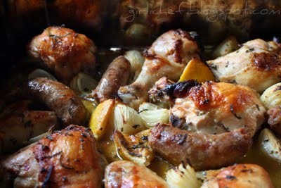 One-pan sage & onion chicken & sausage