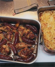 One-pan sage-and-onion chicken and sausage