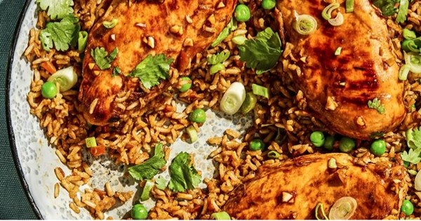 One-pan sticky hoisin rice and chicken